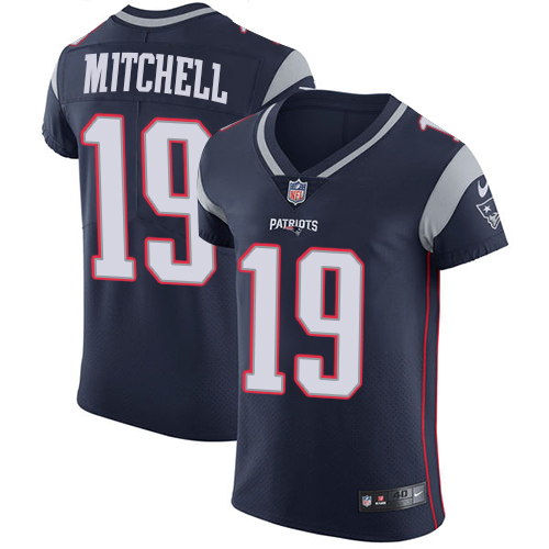 Nike Patriots #19 Malcolm Mitchell Navy Blue Team Color Men's Stitched NFL Vapor Untouchable Elite Jersey